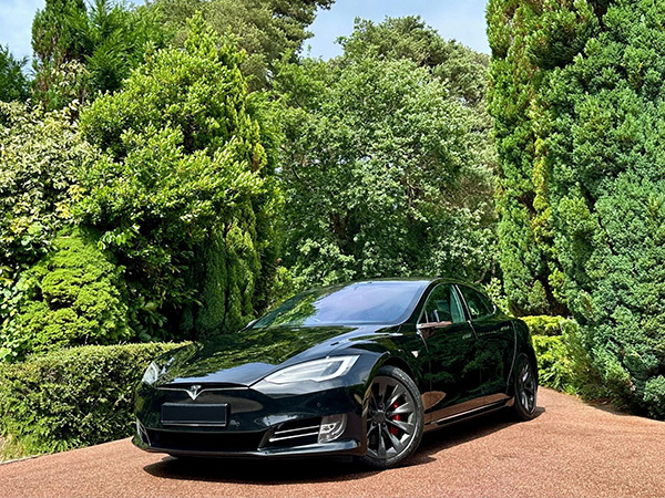 Near-side front view of Tesla